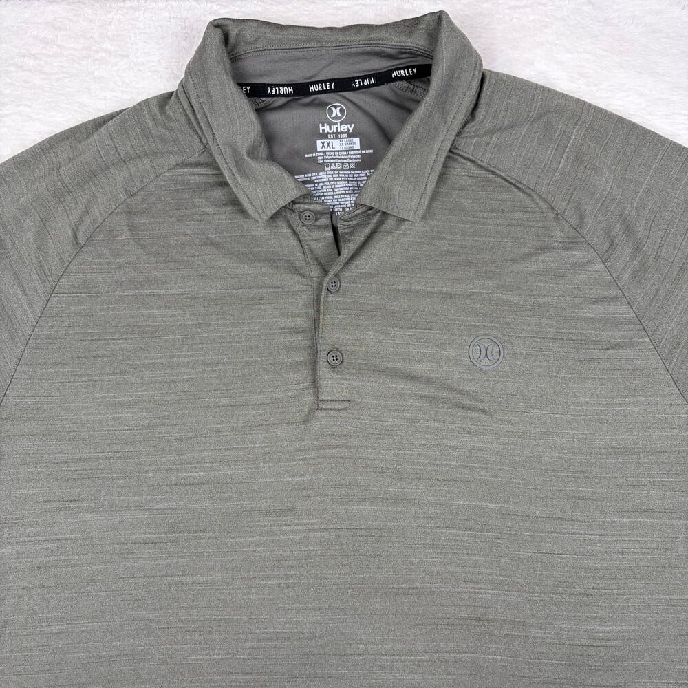 Hurley Men’s XXL Performance Polo Shirt Gray Heather Stretch Short Sleeve Golf